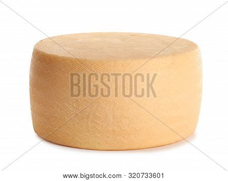 Head Of Tasty Fresh Cheese On White Background
