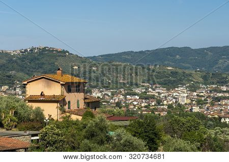 Rural Landscape From Buggiano Castello, Historic Town Near Pescia, Pistoia, Tuscany, Italy, With Oli