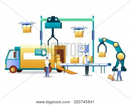 Warehouse Automation Technology And Logistics Vector Concept Illustration