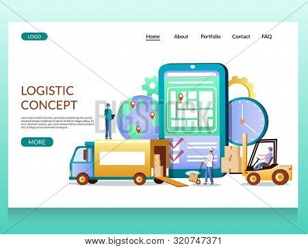 Logistics Concept Vector Website Landing Page Design Template