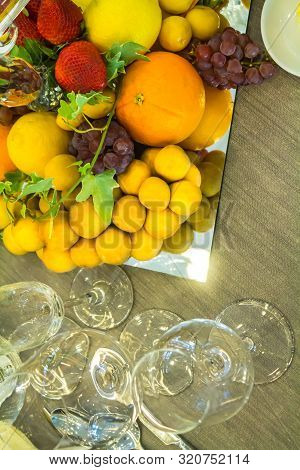 Luxury Wedding Party Dinner Table Setting Concept.