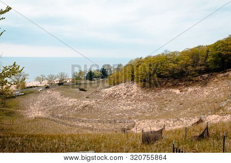 View From The Side Of The Sand Dune Looking Over The Landscape
