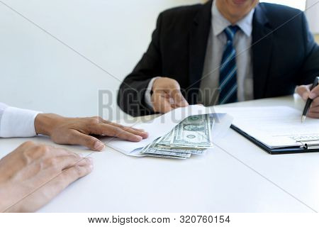 Business Man Give Bribe
