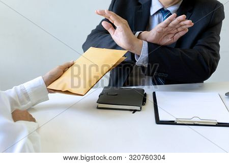 Business Man Give Bribe To The Officer