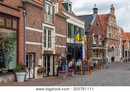 Ootmarsum, The Netherlands - August 16, 2019: Cityscape Dutch Ootmarsum With Historic Houses And Sma