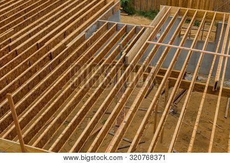 Engineered Wood Floor Joist On A New Custom House Framing Floor Joists