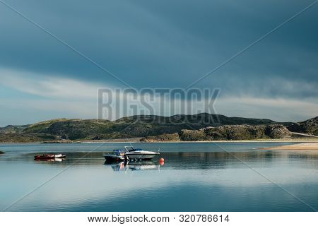 Teriberka, Murmansk Region, Russia - August 21, 2019: Summer Landscape Of The Green Polar Tundra In 