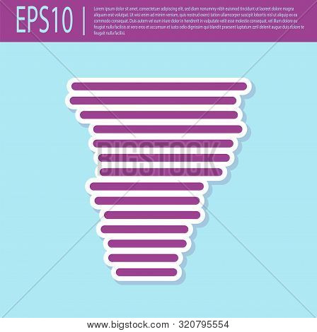 Retro Purple Tornado Icon Isolated On Turquoise Background. Cyclone, Whirlwind, Storm Funnel, Hurric