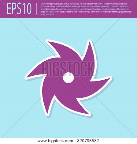 Retro Purple Tornado Icon Isolated On Turquoise Background. Cyclone, Whirlwind, Storm Funnel, Hurric