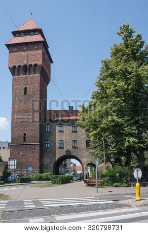 The Former Castle Tower Was Rebuilt In 1907 Into A Water Tower. Kluczork, Poland.