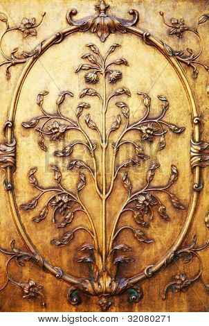 Bassrelief na dveře Moti Masjid - Pearl mešity - Red Fort, Dillí, Indie