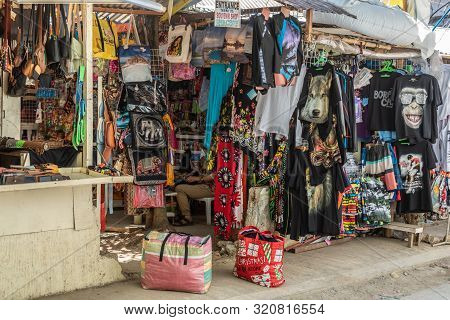 Balabag, Boracay Island, Philippines - March 4, 2019: Multicolor Visual Overload Created By Souvenir