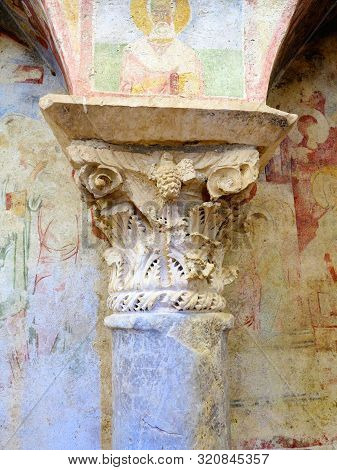 Demre, Turkey - July 2, 2019: Ancient Frescoes In The St. Nicholas Byzantine Greek Church In Demre, 