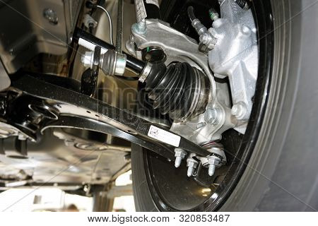 The Structure Of The Modern Car. Elements Of Front Suspension. Control Arm. Tie Rod. Drive Unit. Whe