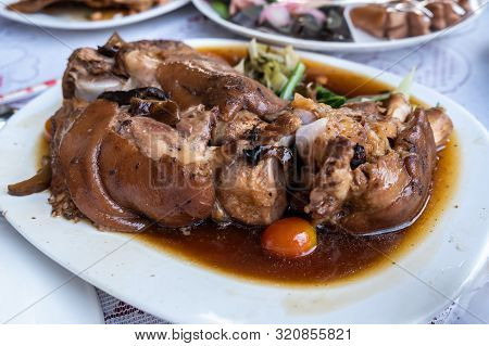 Stewed Pork Leg, Thai - Chinese Traditional Delicious Food Menu