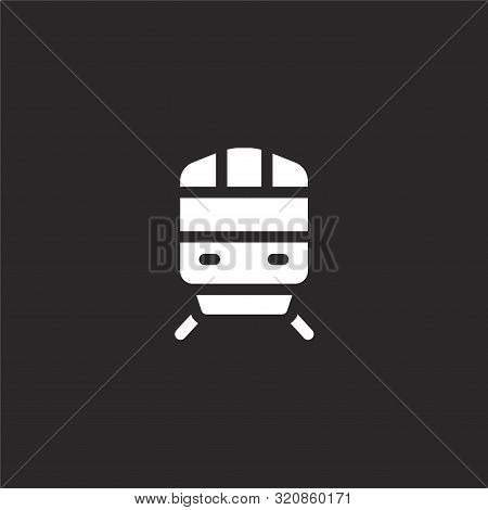 Metro Icon. Metro Icon Vector Flat Illustration For Graphic And Web Design Isolated On Black Backgro