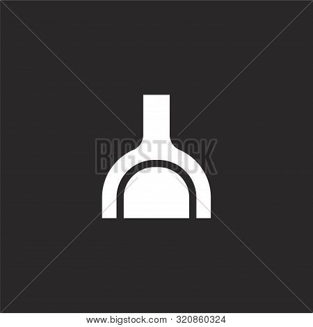 Dustpan Icon. Dustpan Icon Vector Flat Illustration For Graphic And Web Design Isolated On Black Bac