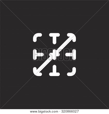 Diagonal Icon. Diagonal Icon Vector Flat Illustration For Graphic And Web Design Isolated On Black B