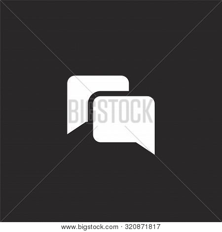 Chat Icon. Chat Icon Vector Flat Illustration For Graphic And Web Design Isolated On Black Backgroun
