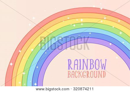 Cute Hand Drawn Rainbow In Pastel Colors Background