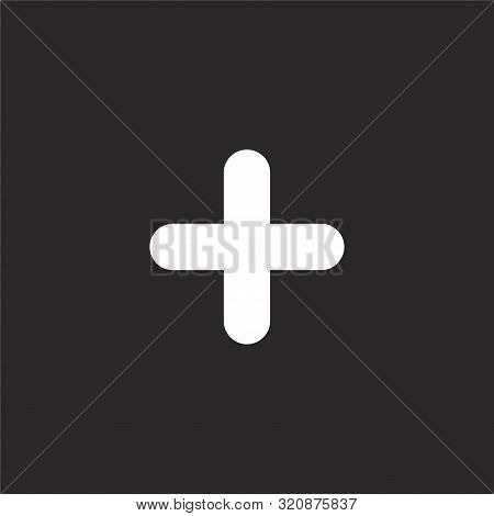Add Icon. Add Icon Vector Flat Illustration For Graphic And Web Design Isolated On Black Background 
