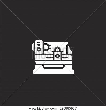Milling Machine Icon. Milling Machine Icon Vector Flat Illustration For Graphic And Web Design Isola