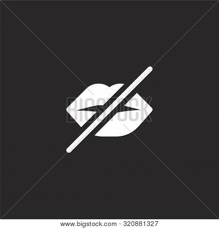 Mute Icon. Mute Icon Vector Flat Illustration For Graphic And Web Design Isolated On Black Backgroun
