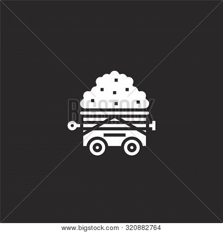 Wagon Icon. Wagon Icon Vector Flat Illustration For Graphic And Web Design Isolated On Black Backgro