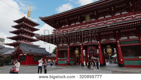 Tokyo, Japan, 24 June 2019: Sensoji in Asakusa district of Toky