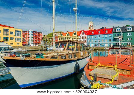 Torshawn city - the capital of The Faroe Islands, Denmark.