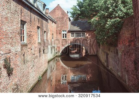 The Binnendieze Is A Small River That Is Enclosed Within The Den Bosch City In The Netherlands And T
