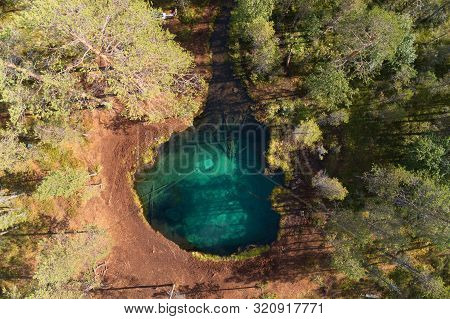 View Of The Frog Spring, Grodkallan In Swedish, With Clear Fresh Water, Located Near Arvidsjaur In T