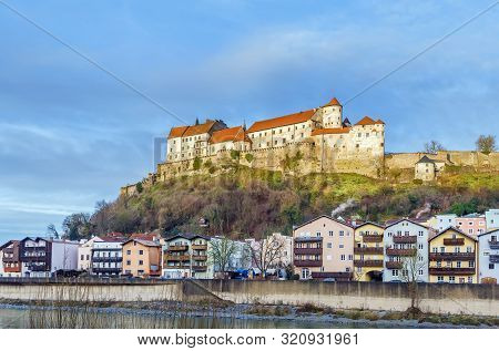 Burghausen Castle On The Hill In Burghausen, Germany