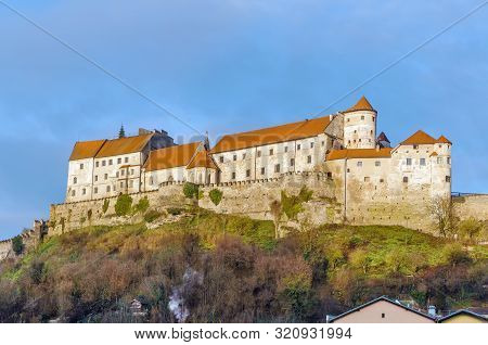 Burghausen Castle On The Hill In Burghausen, Germany