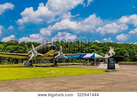Cheonan, South Korea; August 8, 2019: Decommissioned Douglas C-47 Skytrain On Display At Independenc