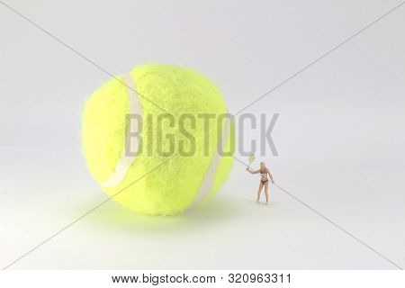 Tiny Toys Play Tennis On The Big Tennis