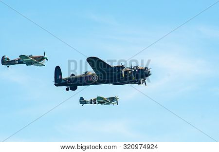 Clacton   United Kingdom 23 August  2019  -: Battle Of Britain Memorial Flight At Clacton Airshow