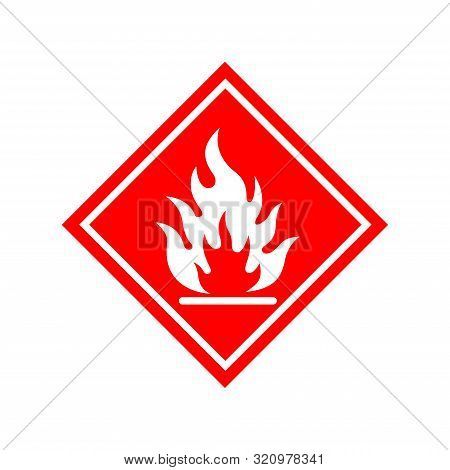 Flammable Sign - Icon Vector Design Template