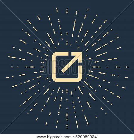 Beige Open In New Window Icon Isolated On Dark Blue Background. Open Another Tab Button Sign. Browse