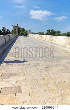 Edirne, Turkey - May 26, 2018: Bridge From Period Of Ottoman Empire Over Tunca River In City Of Edir