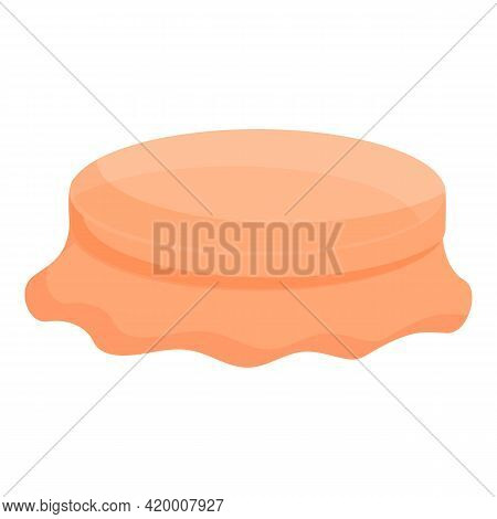 Embroidery Plate Icon. Cartoon Of Embroidery Plate Vector Icon For Web Design Isolated On White Back
