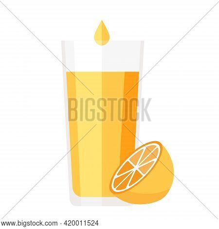 Cartoon Vector Illustration Isolated Object Fresh Fruit Yellow Lemon And A Galss Of Juice