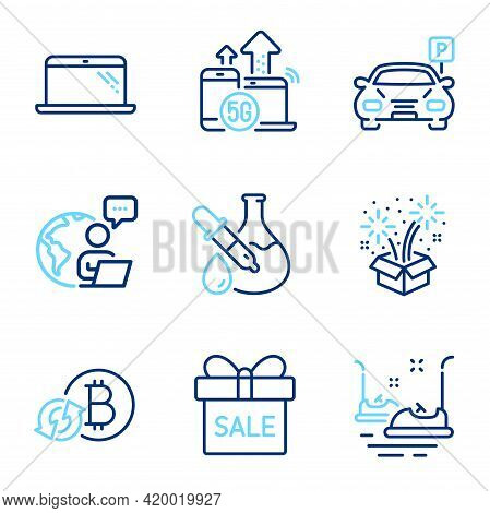 Business Icons Set. Included Icon As 5g Internet, Refresh Bitcoin, Sale Offer Signs. Parking, Firewo