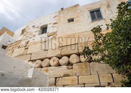 The Frankish Castle Of Paros Located In Old Town Of Parikia . Cyclades, Greece