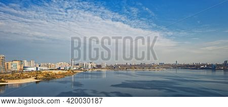 Kazan, Russia - October 07, 2020: Panorama Of Kazan, The River Kazanka And Its Banks