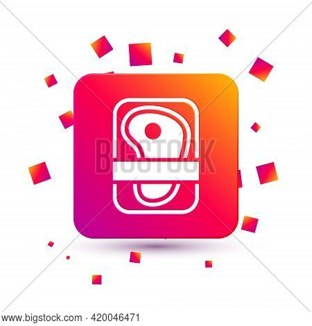 White Meat Packaging Steak Icon Isolated On White Background. Fresh Meat Beef Steak In Plastic Packa