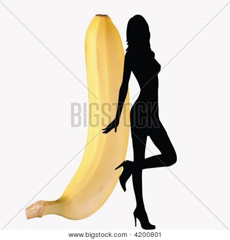섹시 한 여자와 바나나