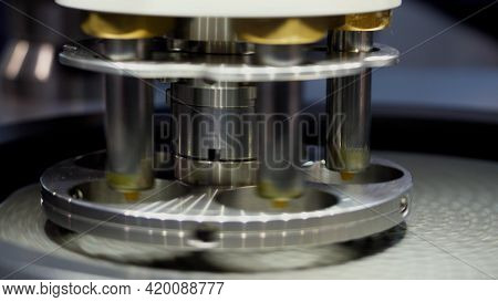 Concept Of Pharmaceutical Industry, Medicine And Automated Technology Equipment Concept. Hdr. Close 