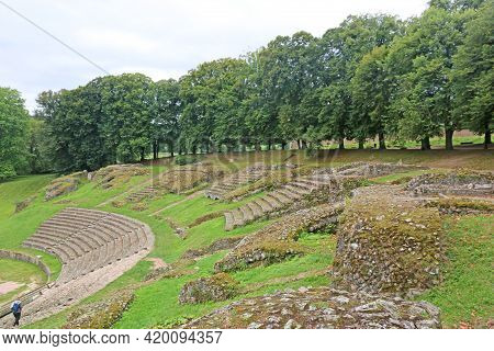 Remains Of The Roman Amphitheatre In Autun, France