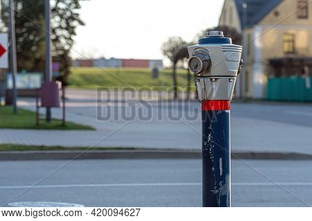 Modern Fire Hydrant In The Street, Fire Hidrant For Emergency Fire Access, Close-up